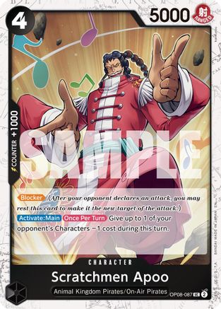 Scratchmen Apoo - OP08-087 (Pirate Foil) (OP08-087) - Premium Booster -The Best- Vol. 2