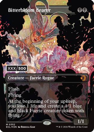 Bitterbloom Bearer (Borderless) (Serial Numbered) (ECL-352) - [Lorwyn Eclipsed] Foil