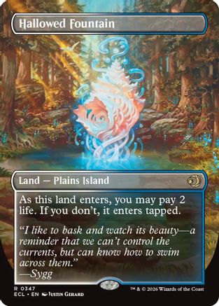 Hallowed Fountain (Borderless) (ECL-347) - [Lorwyn Eclipsed] Foil
