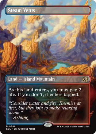 Steam Vents (Borderless) (ECL-348) - [Lorwyn Eclipsed] Foil