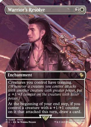 Warrior's Resolve (Borderless) (FIC-465) - [Commander: FINAL FANTASY] Foil
