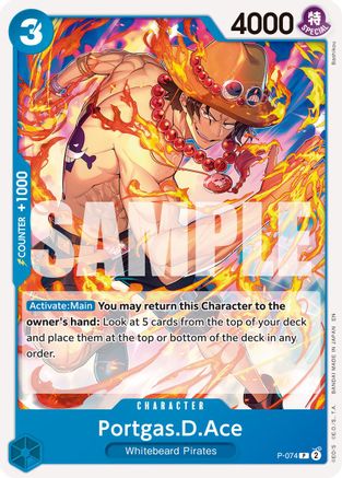 Portgas.D.Ace - P-074 (Pirate Foil) (P-074) - Premium Booster -The Best- Vol. 2
