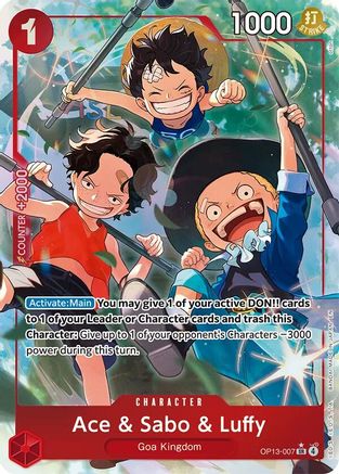 Ace & Sabo & Luffy (Alternate Art) (OP13-007) - Carrying On His Will
