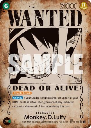 Monkey.D.Luffy (118) (Wanted Poster) (OP13-118) - Carrying On His Will
