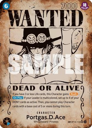 Portgas.D.Ace (119) (Wanted Poster) (OP13-119) - Carrying On His Will