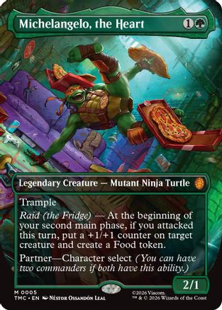 Michelangelo, the Heart (0005) (Borderless) (TMC-005) - [Commander: Teenage Mutant Ninja Turtles]