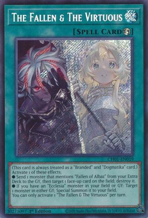 The Fallen & The Virtuous (Secret Rare) (CH01-EN019) - THE CHRONICLES DECK: The Fallen & The Virtuous (All-Foil Edition) 1st Edition