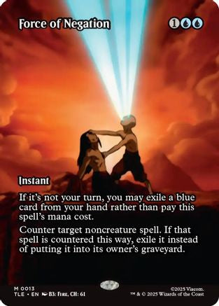 Force of Negation (Borderless) (TLE-013) - [Avatar: The Last Airbender: Eternal-Legal]