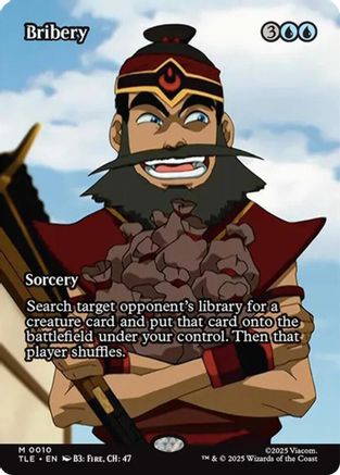 Bribery (Borderless) (TLE-010) - [Avatar: The Last Airbender: Eternal-Legal] Foil