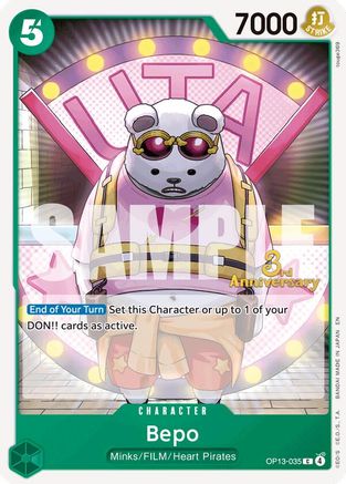 Bepo (OP13-035) - Carrying On His Will: 3rd Anniversary Tournament Cards