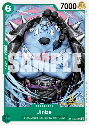 Jinbe (OP13-029) - Carrying On His Will: 3rd Anniversary Tournament Cards