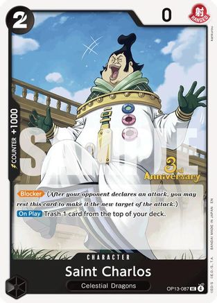 Saint Charlos (OP13-087) - Carrying On His Will: 3rd Anniversary Tournament Cards