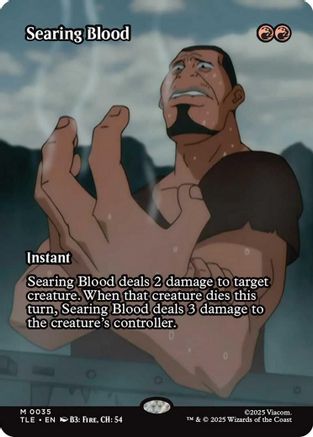 Searing Blood (Borderless) (TLE-035) - [Avatar: The Last Airbender: Eternal-Legal] Foil