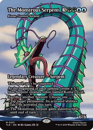 The Monstrous Serpent - Koma, Cosmos Serpent (Borderless) (TLE-051) - [Avatar: The Last Airbender: Eternal-Legal]
