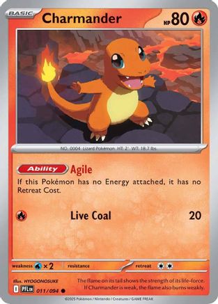 Charmander 11 - [ME02 Phantasmal Flames] Reverse Holofoil