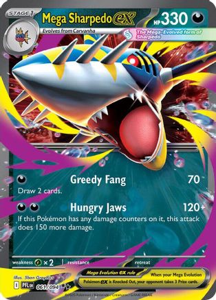 Mega Sharpedo ex - 061/094 61 - [ME02 Phantasmal Flames] Holofoil