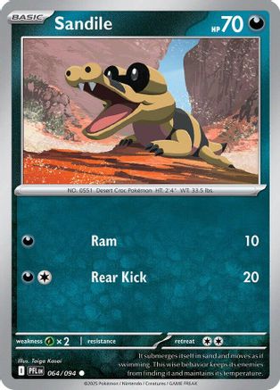 Sandile 64 - [ME02 Phantasmal Flames] Reverse Holofoil