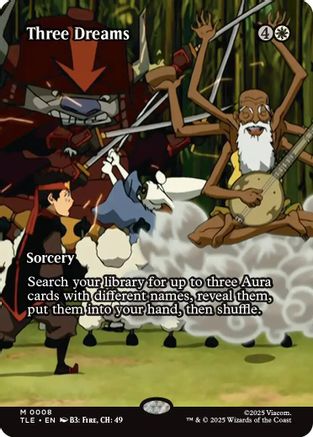 Three Dreams (Borderless) (TLE-008) - [Avatar: The Last Airbender: Eternal-Legal] Foil