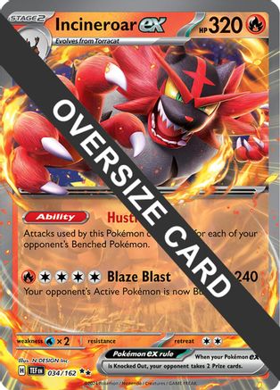 Incineroar ex - 034/162 34 - [Jumbo Cards] Holofoil