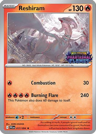 Reshiram (Phantasmal Flames Stamped) 17 - [Miscellaneous Cards & Products] Holofoil