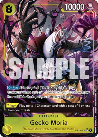 Gecko Moria - OP14-104 (Alternate Art) (OP14-104) - The Azure Sea's Seven