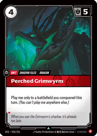 Perched Grimwyrm (015/221) - Spiritforged Foil