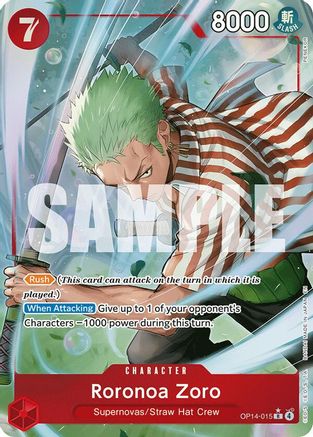 Roronoa Zoro - OP14-015 (Alternate Art) (OP14-015) - The Azure Sea's Seven