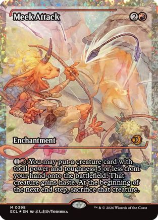 Meek Attack (398) (Showcase) (Fracture Foil) (ECL-398) - [Lorwyn Eclipsed] Foil