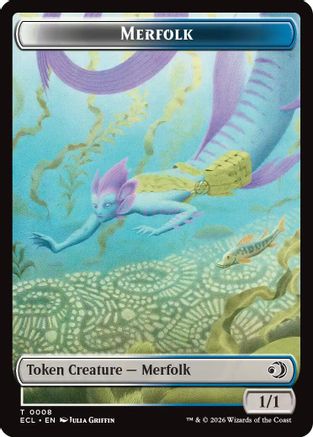 Merfolk // Worm Double-Sided Token (ECL-8 // 9) - [Lorwyn Eclipsed]