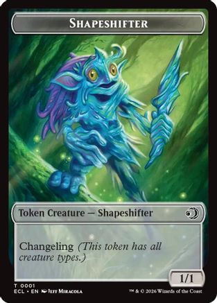 Shapeshifter // Merfolk Double-Sided Token (ECL-1 // 8) - [Lorwyn Eclipsed] Foil