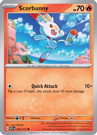Scorbunny - 036/217 36 - [ME Ascended Heroes] Reverse Holofoil