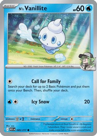 N's Vanillite 49 - [ME Ascended Heroes] Reverse Holofoil