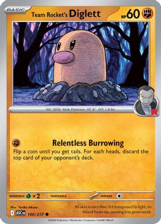 Team Rocket's Diglett 100 - [ME Ascended Heroes] Reverse Holofoil