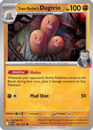 Team Rocket's Dugtrio - 101/217 101 - [ME Ascended Heroes] Reverse Holofoil