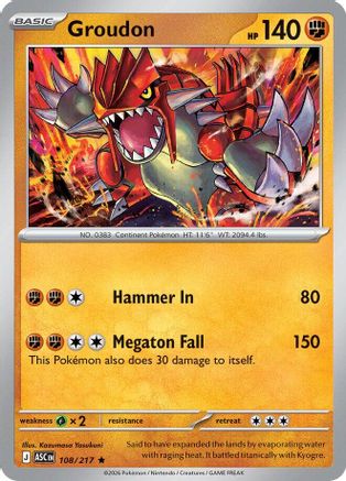 Groudon 108 - [ME Ascended Heroes] Reverse Holofoil