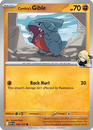Cynthia's Gible 109 - [ME Ascended Heroes]