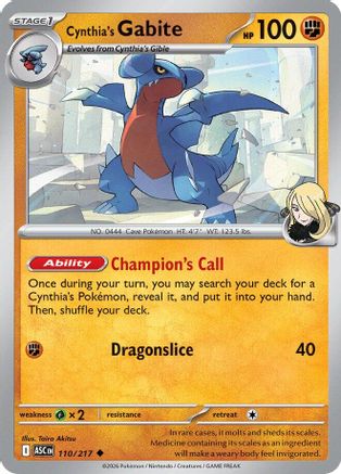 Cynthia's Gabite 110 - [ME Ascended Heroes] Reverse Holofoil