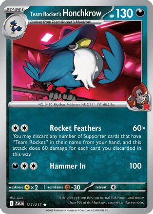 Team Rocket's Honchkrow 127 - [ME Ascended Heroes] Holofoil
