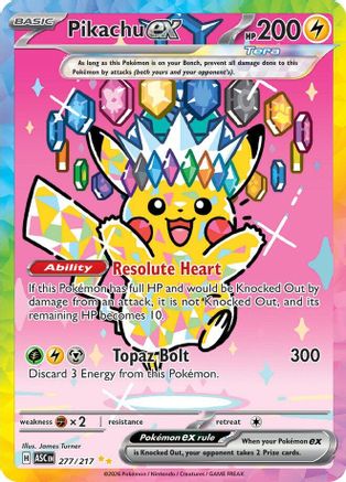 Pikachu ex - 277/217 277 - [ME Ascended Heroes] Holofoil