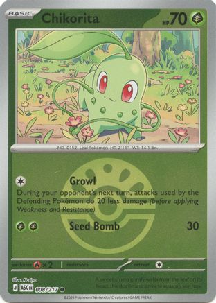 Chikorita (Friend Ball) 8 - [ME Ascended Heroes] Reverse Holofoil
