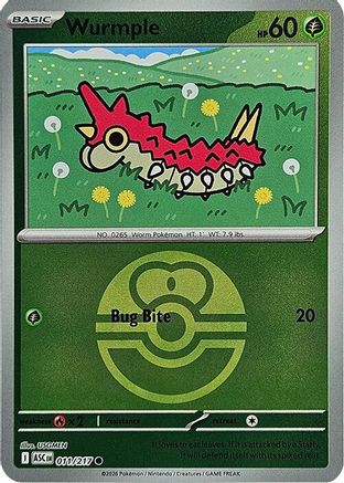 Wurmple (Love Ball) 11 - [ME Ascended Heroes] Reverse Holofoil