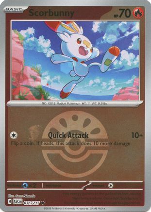 Scorbunny - 036/217 (Friend Ball) 36 - [ME Ascended Heroes] Reverse Holofoil