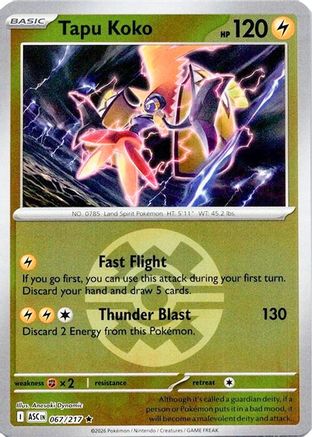 Tapu Koko (Quick Ball) 67 - [ME Ascended Heroes] Reverse Holofoil