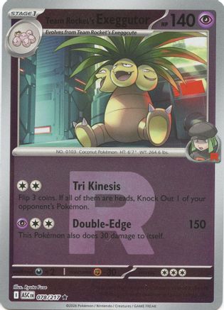 Team Rocket's Exeggutor (Team Rocket) 78 - [ME Ascended Heroes] Reverse Holofoil