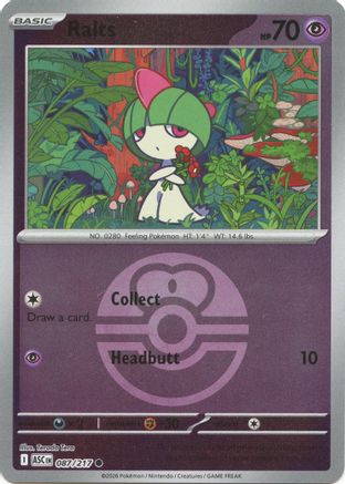 Ralts (Love Ball) 87 - [ME Ascended Heroes] Reverse Holofoil