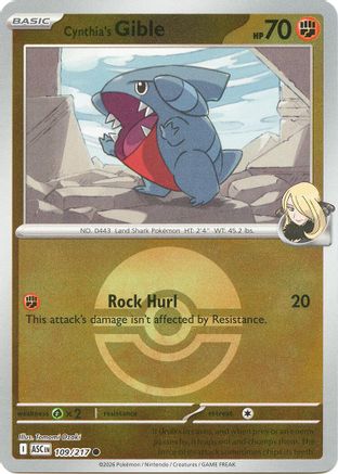 Cynthia's Gible (Poke Ball) 109 - [ME Ascended Heroes] Reverse Holofoil