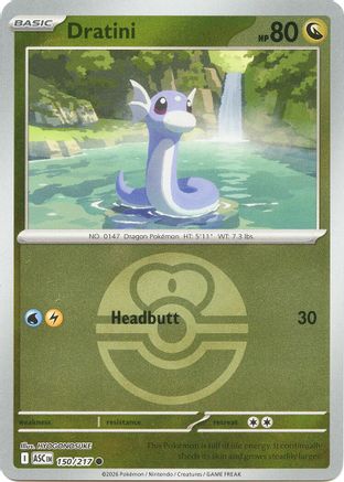Dratini (Love Ball) 150 - [ME Ascended Heroes] Reverse Holofoil