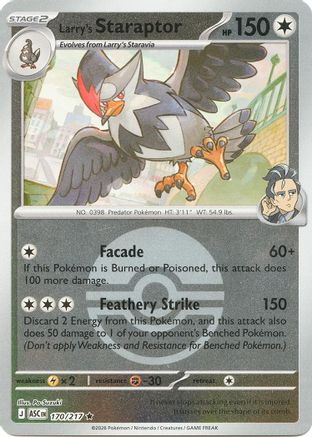 Larry's Staraptor - 170/217 (Poke Ball) 170 - [ME Ascended Heroes] Reverse Holofoil