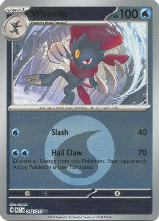 Weavile - 045/217 (Energy Symbol Pattern) 45 - [ME Ascended Heroes] Reverse Holofoil