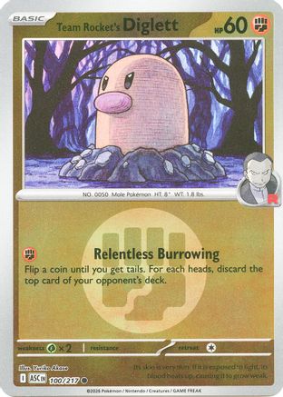 Team Rocket's Diglett (Energy Symbol Pattern) 100 - [ME Ascended Heroes] Reverse Holofoil